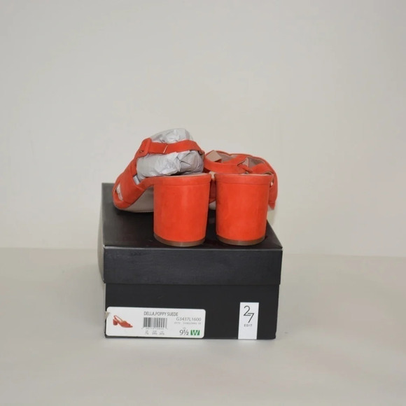 NWT NATURALIZER 27 EDIT SIZE 9.5 HEELED SANDALS  RED "DELLA POPPY" SUEDE - Picture 8 of 14